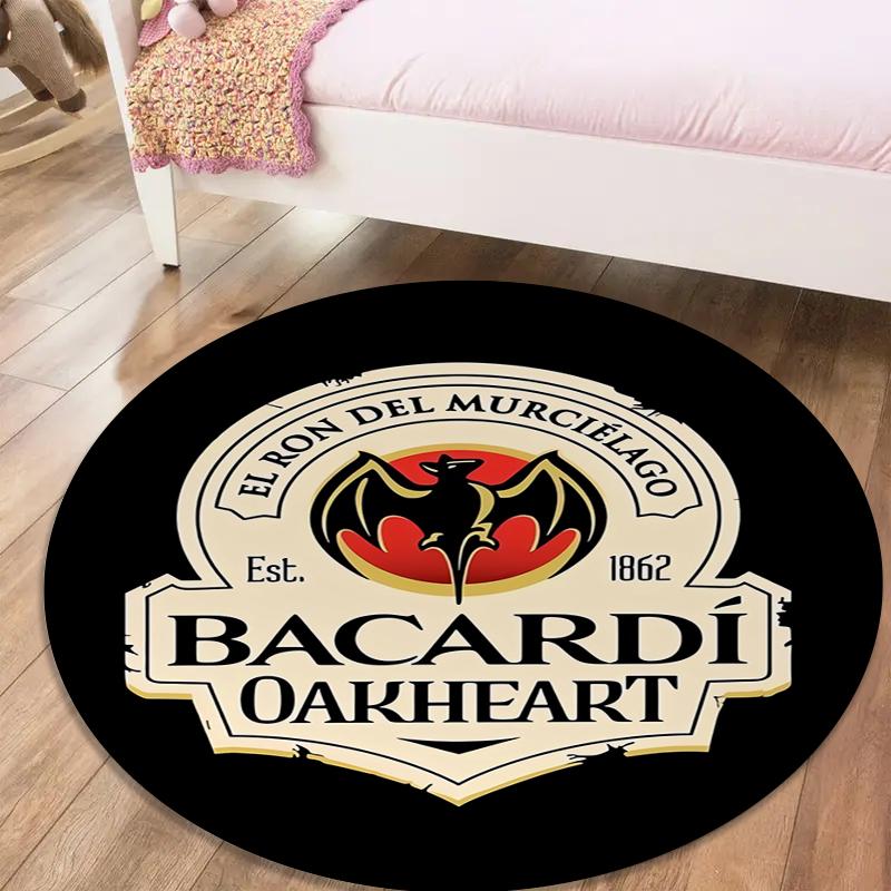 

Bacardi 150 Years Round Area Rug,Carpet Rug for Living Room Bedroom Sofa Playroom Decor,Non-slip Floor Mat30 150cmx150cm