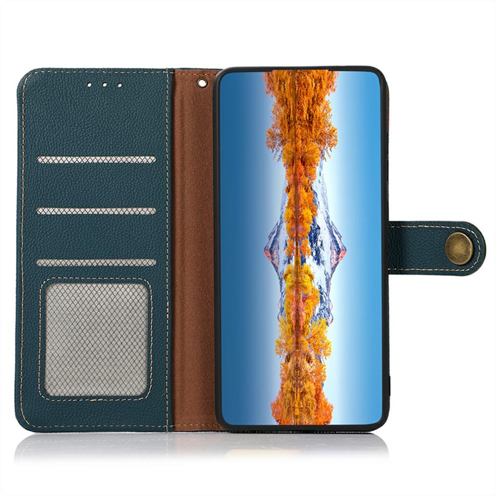 

KHAZNEH for Sony Xperia 1 VII Case Genuine Cow Leather Wallet Phone Cover Blue
