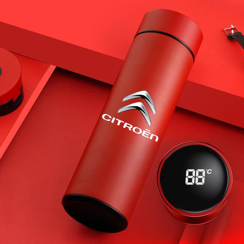 Car LED Intelligent Temperature Measurement Cup Thermos Bottle For Citroen C1 C2 C4 C5 C3 C4L Berlingo Xsara Picasso Accessories