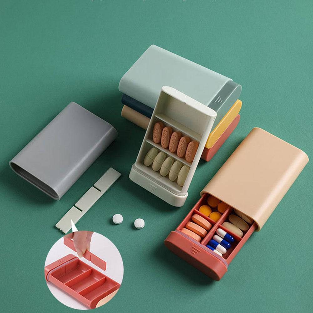 Dust-proof Mini Tablet Medicine  Kit Pill Splitter Holder Pill Case Dispenser Pill Medicine Box