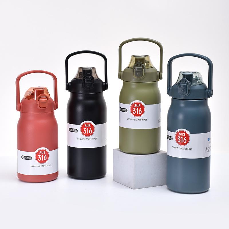 316 stainless steel handle insulated cup outdoor large capacity sports water bottle portable bouncing cover space kettle