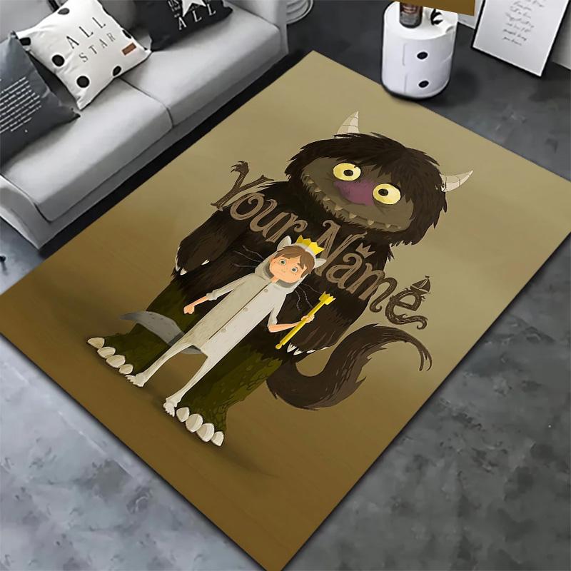 Monster Adventure Custom Name Carpet Rug For Living Room Bedroom Home Sofa Decoration Kids Play Nonslip Floor Mat