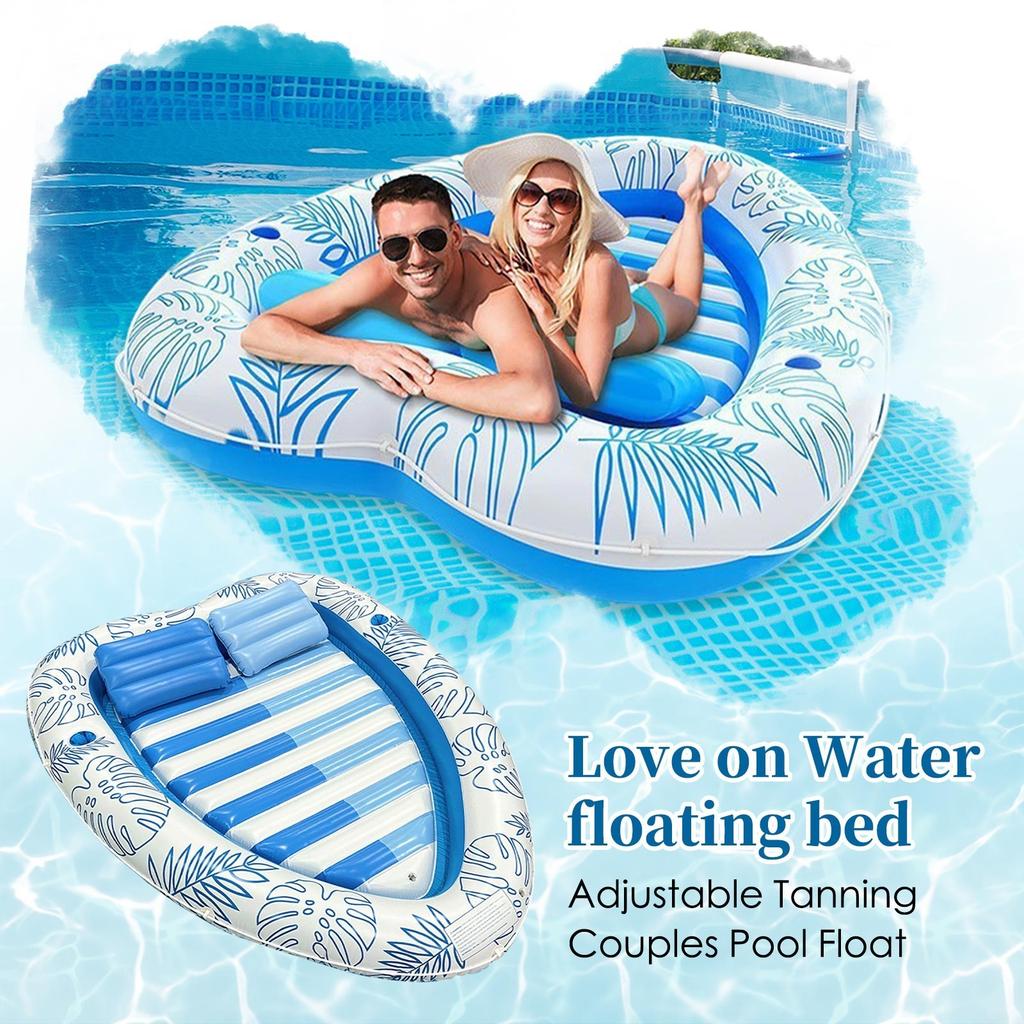 Pool Water Sunbathing PVC Inflatable Float With Pillow