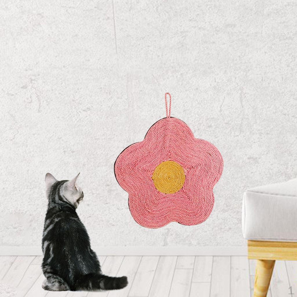 

Wall Mount Hanging Animal Scratching Pad Interactive Toy Red Flower 40x40cm