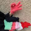 Winter Warm Gloves Stretchy Mittens Adult Coral Velvet Solid Color Full Finger Gloves Skiing Gloves for Cold Weather
