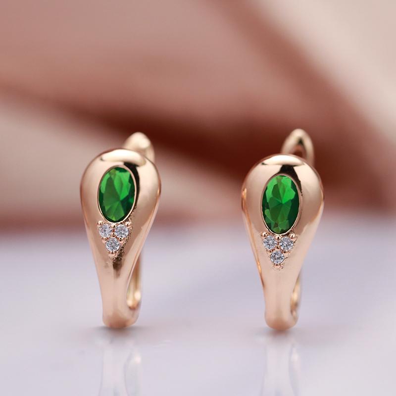 Fashion Earrings Ring Sets For Women Emerald Oval Cut Natural Zircon With  Rose Gold Luxury Daily Fine Jewelry Sets