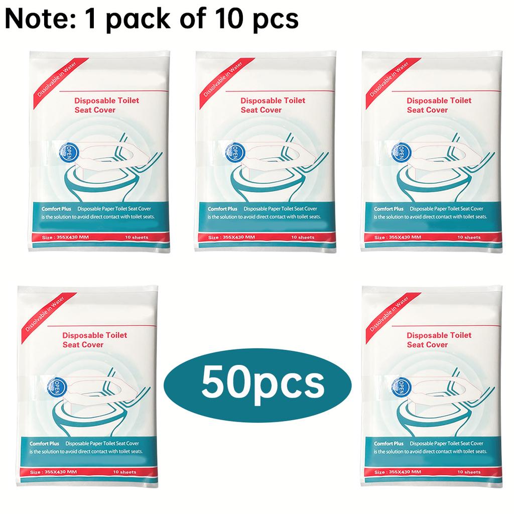 80/50/20pcs Disposable Toilet Seat, Public Restroom, Toilet Paper for Airplane & Camping Splash Proof, Adult Toilet Essentials