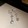 Rhinestone Leaf Water Drop Tassel Necklace - Elegant High-End Clavicle Chain for Women