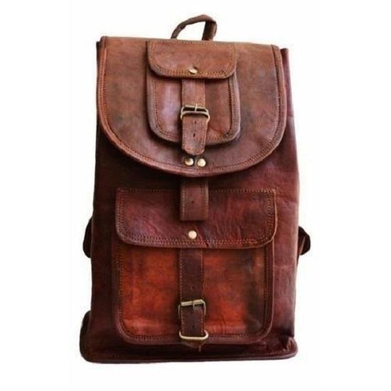 NOVINKA Pánský batoh z pravé kůže Satchel Brown Vintage Bag Rusksack na notebook