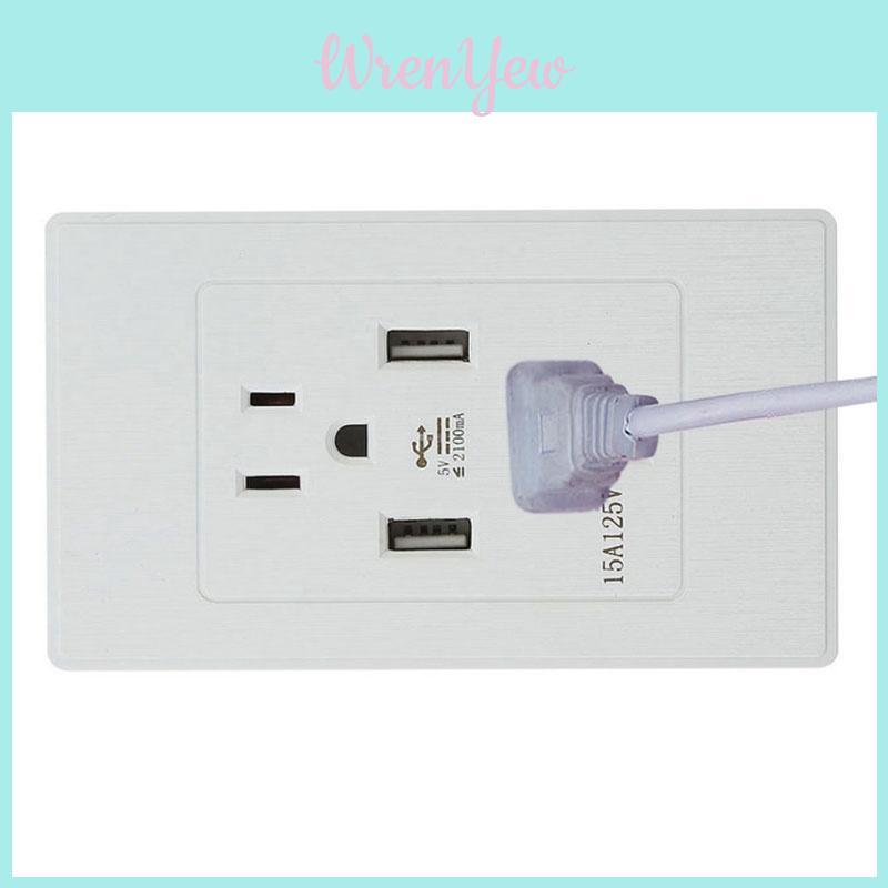 Sleek 2 Pack 2 Outlet 2 Usb Port Wall Socket Charger Plate Set