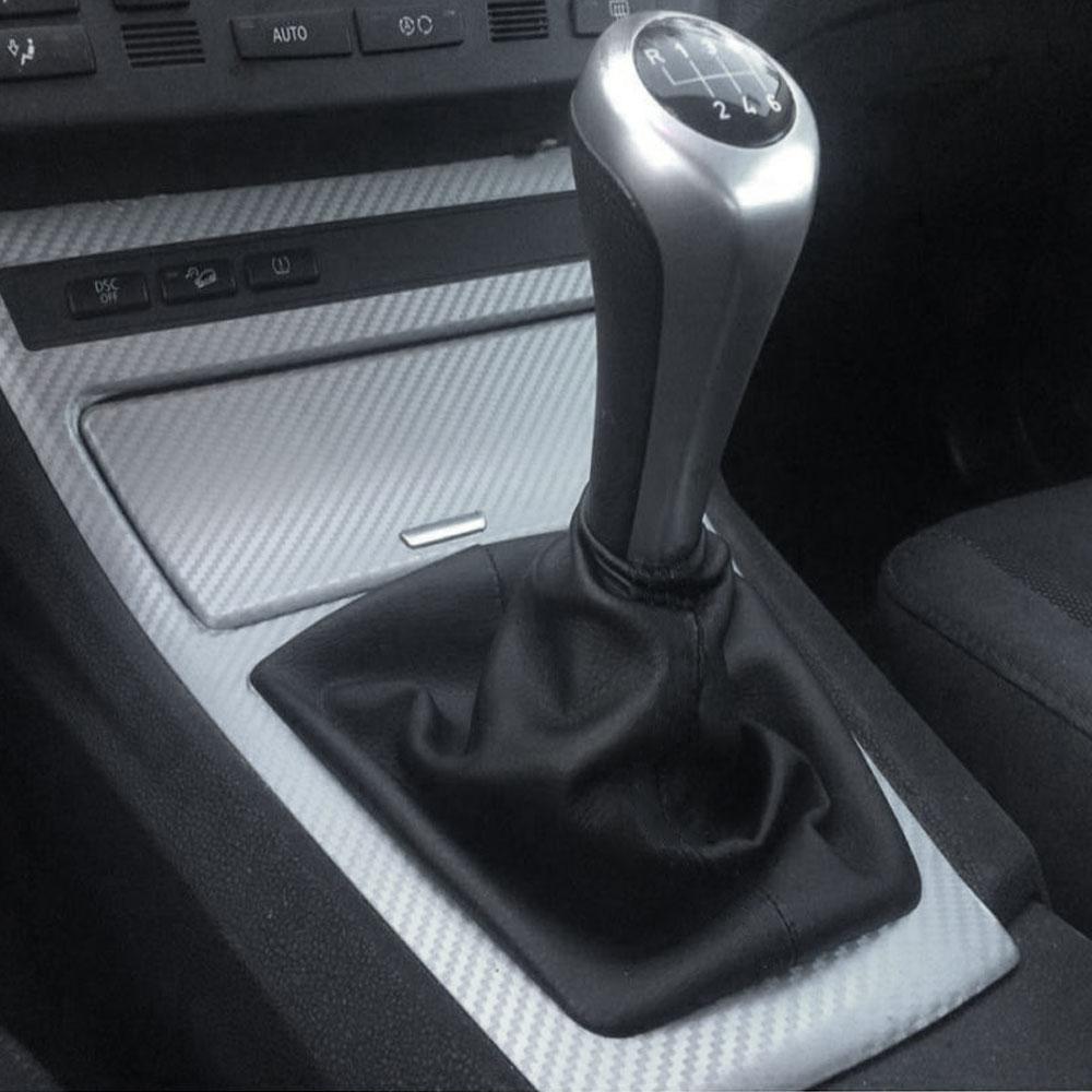 2Pcs Car Shift Shifter Dust Cover for BMW 3 Series E36 E46 M3 Handball Handbrake Shifter Head Black Leather Protective Covers