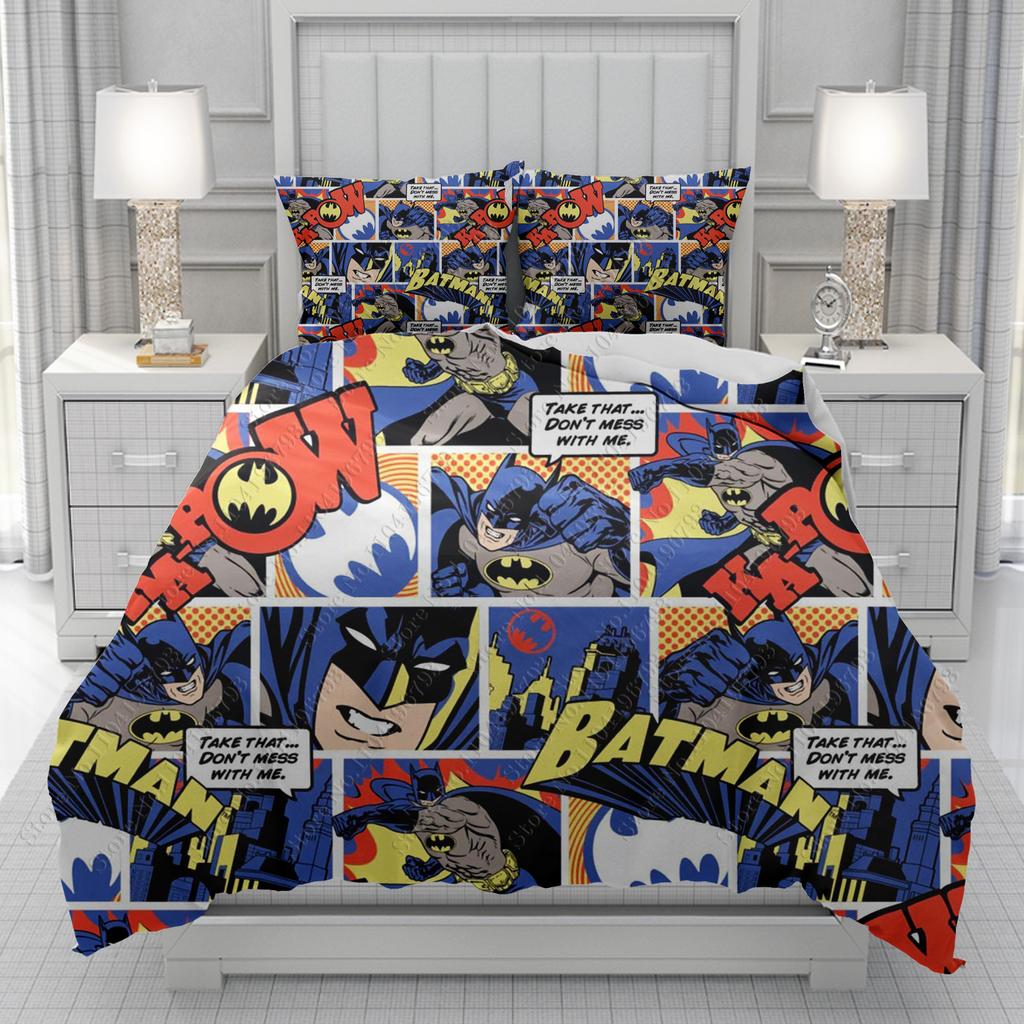 Superhero Batmans Duvet Cover Men women/Children KID Printing Disney Cartoon Bedding Set  Comforter Bed Soft