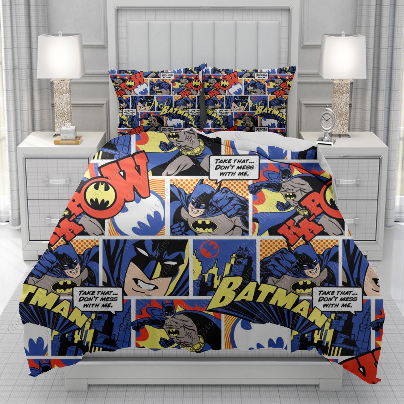 

Superhero Batmans Duvet Cover men women/Children KID Printing Disney cartoon Bedding Set Comforter Bed Soft 135x200cm 3pcs