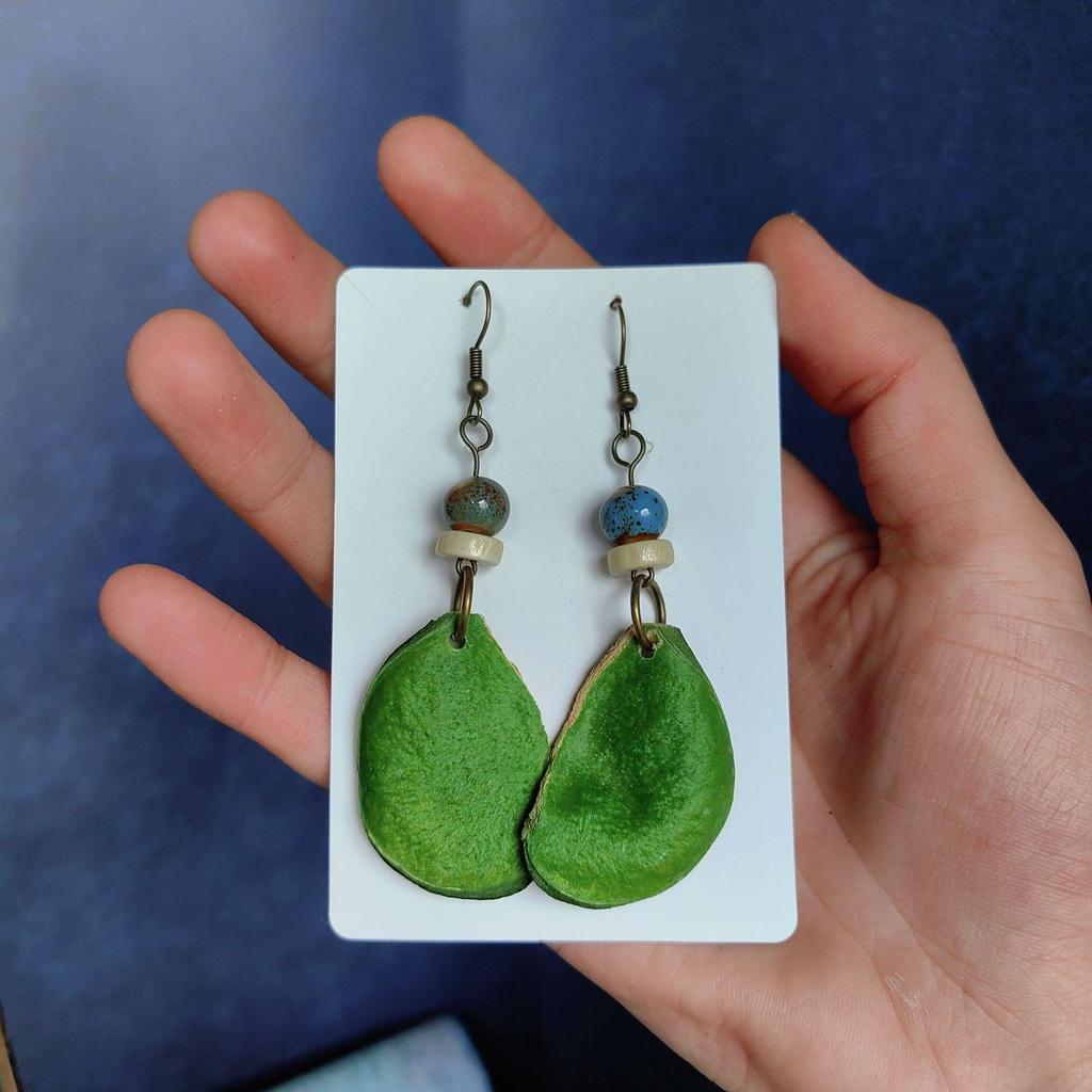 Fruit Earrings - Handmade Natural Dried Fruit Earrings, Retro Chinese Medicine Ethnic Style, for Women.