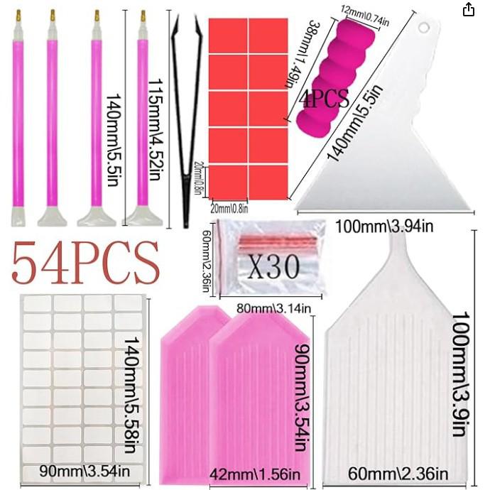 DIY Diamond Painting Tool Kit: Dotting Plate, Clay, & Sticker Set for Cross Stitch Crafting