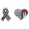 Kreativní brož ve tvaru srdce s vlajkou Palestiny: Kovový odznak Mírový doplněk