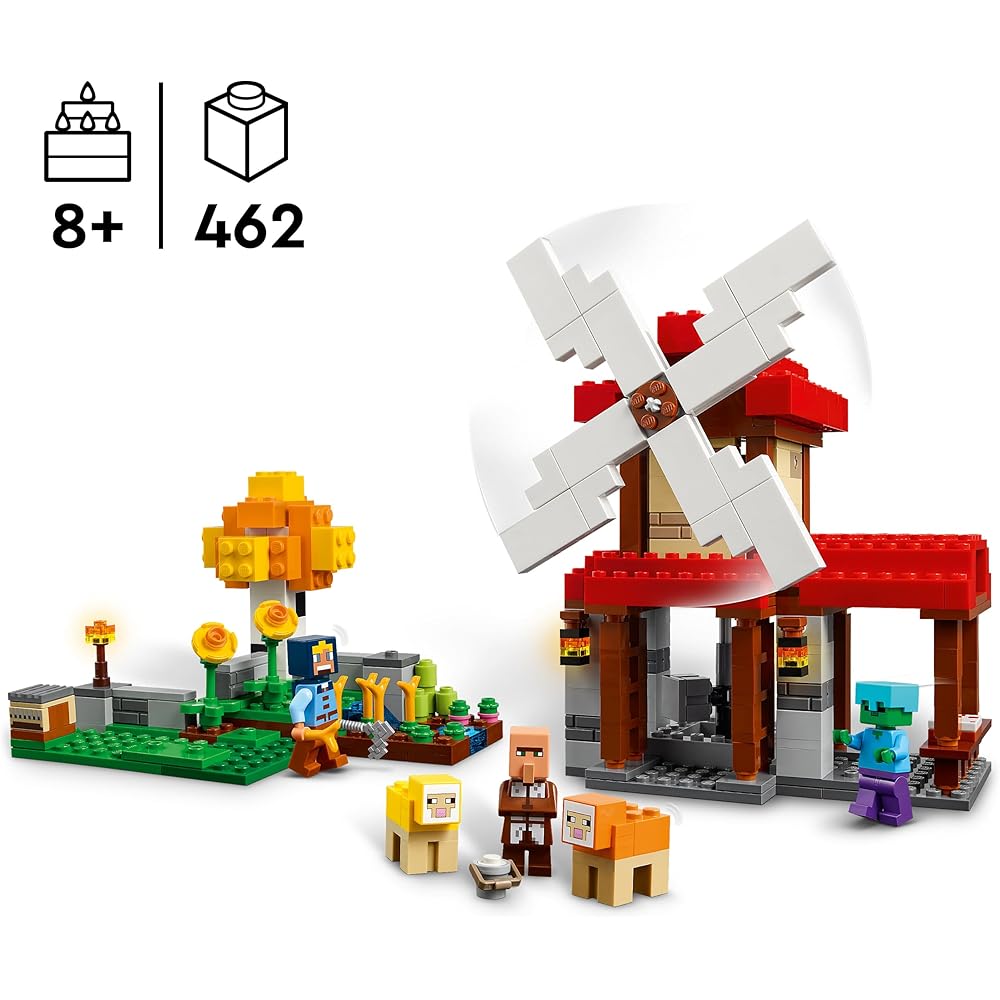 LEGO Minecraft Windmill Farm Set 21262 for Ages 8 and Up Building Toy