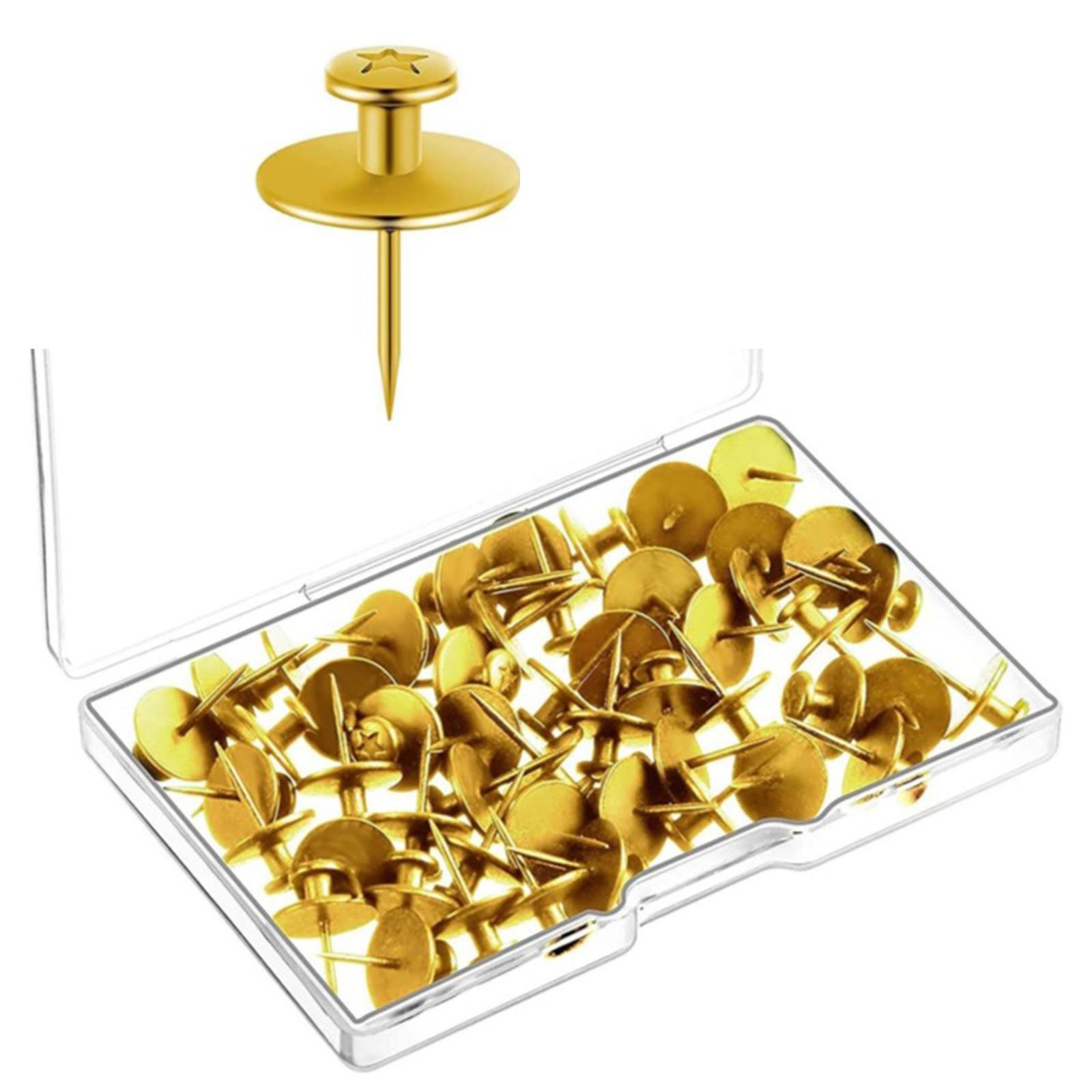 

30 шт. Кнопки-гвоздики с плоской головкой I-образной формы, металлические кнопки-гвоздики для доски объявлений, пробковой доски, доски для заметок, кнопки-гвоздики, канцелярские кнопки золотой