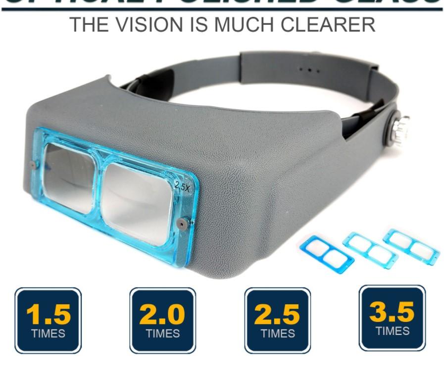 

Лупа для кріплення на голову 1,5X 2X 2,5X 3,5X Гарнітура Збільшувальні окуляри Оптична гарнітура Бінокулярна лупа Ювелірна лупа Лупа