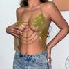 Sexy Diamond Tassel Heart Chest Chain Handmade Bikini Body Chain Hot Girl Clothing