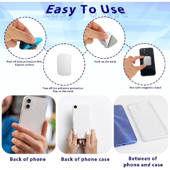 Bewudy Self-Adhesive Metal Plates - 10 Pack, Compatible with Magnetic Mounts, for Cars, Phones & Phone Cases