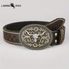 Cintura Western in Denim Tendenza Retro Gioventù Punk Rilievo Uomo Borchie Pelle Cintura