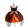 Halloween Orange Dress Cosplay Birthday Gown Lace Tutu Princess Dress Floral Embroidery Girls Children Clothing Kids Party For Girl Clothes