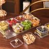 Home Living Room PET Plastic Compartment Snack Plate for Nuts, Dried Fruit, Sunflower Seeds, Fruit; Ideal for KTV Bars.