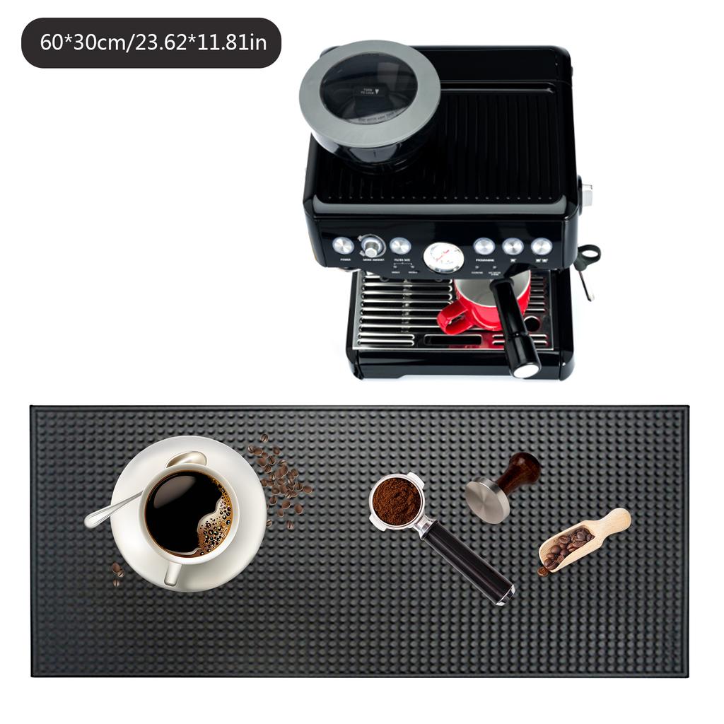 Bar Mat Rubber Coffee Bar Mats Anti-slip PVC Cup Mat Waterproof Heat Resistant Drain Mat for Bar Cafe Barista Cocktail Bartender Cup Holders 5