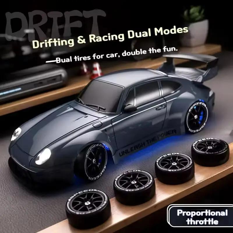 New Four-wheel Drive 1:24 RC Drift Car with LED Light 2.4G Radio 20KM/h High Speed Remote Control Racing Cars Vehicle Model Toy Gift for Boy Girl Kid