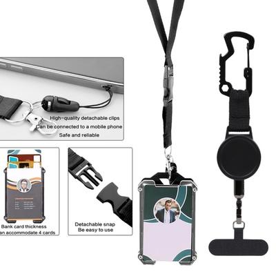 Keychain Retractable Phone Holder with Lanyard Easy To Carry Lightweight Cell Phone Tether Tag Adjustable Rotation Secure Lock Anti-Theft Cable Phone