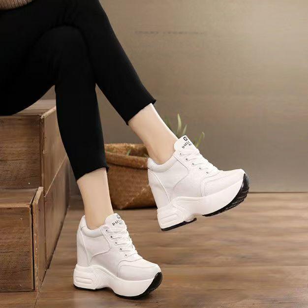 2025 Women Platform Sneakers Mesh Casual Trainers Chunky Shoes 11CM Heels Autumn Wedges Breathable Height Increasing Shoes Woman