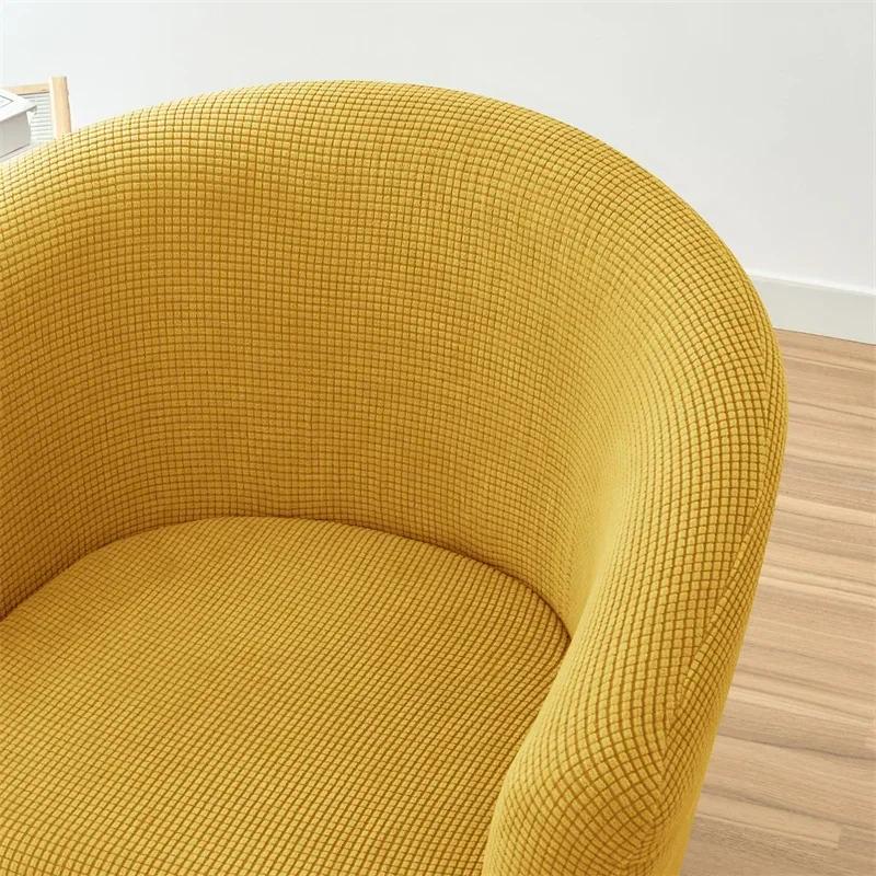 Polar Fleece Club Chair Cover Stretch Tub Chair Slipcovers Elastic Single Sofa Cover Armchair Covers for Study Bar Counter Home