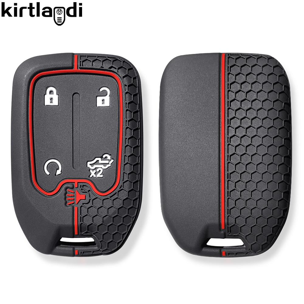 Silicone Car Key Cover Holder Case For CHEVROLET Silverado Suburban For GMC Sierra 1500 2500HD 3500HD Terrain Acadia Keychain