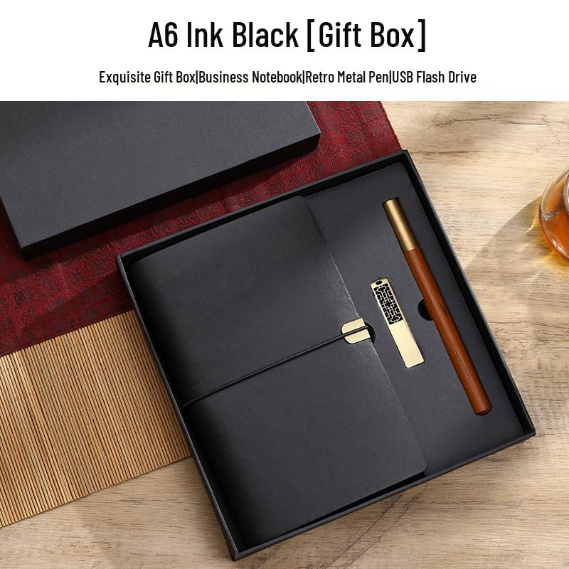 In-stock Retro Custom-Bound Three-Fold A6 Student Notebook with Logo Customization