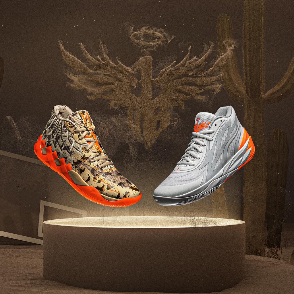 Puma MB.01 Digital Camo Unisex Sneakers Tan Pale-Khaki Ultra-Orange 379217-01