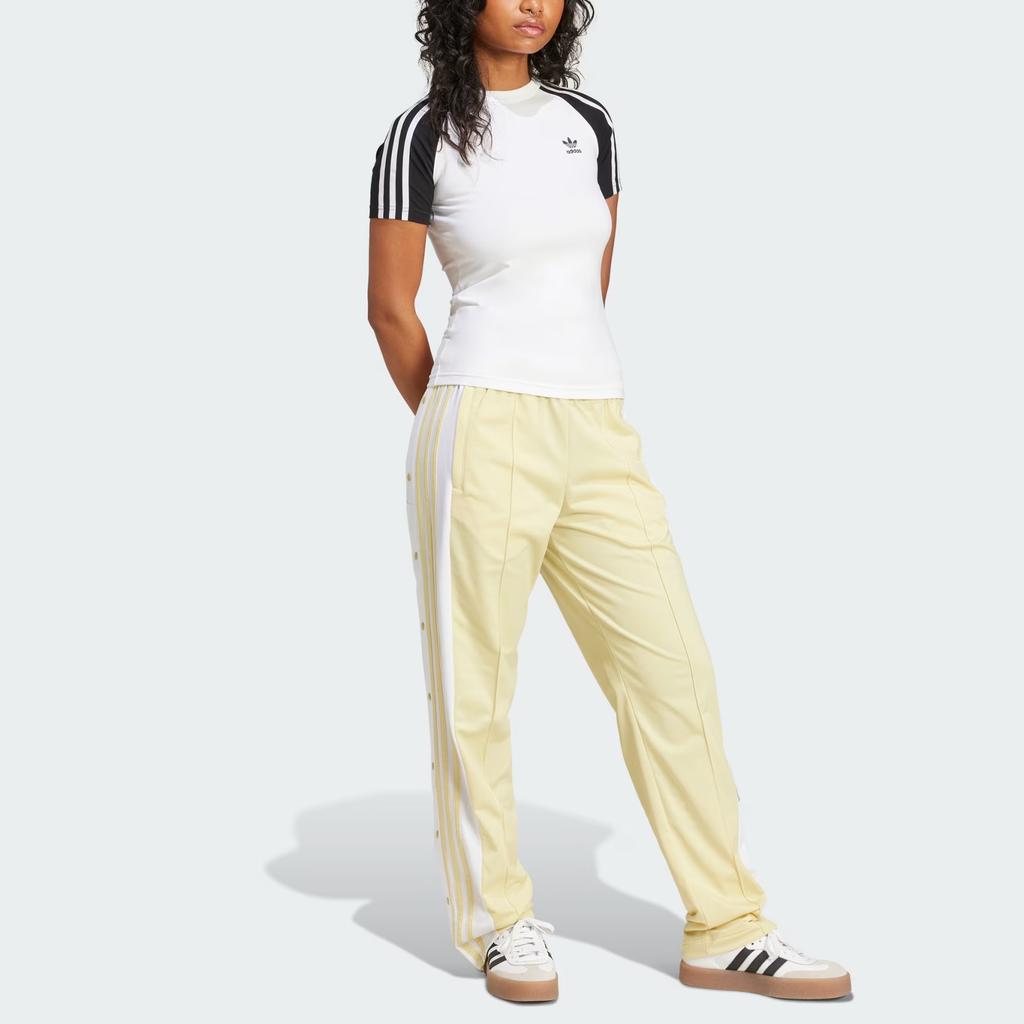 Adidas Originals Striped Round Neck Slim Fit Short Sleeve T-Shirt Women Tops White JD0834