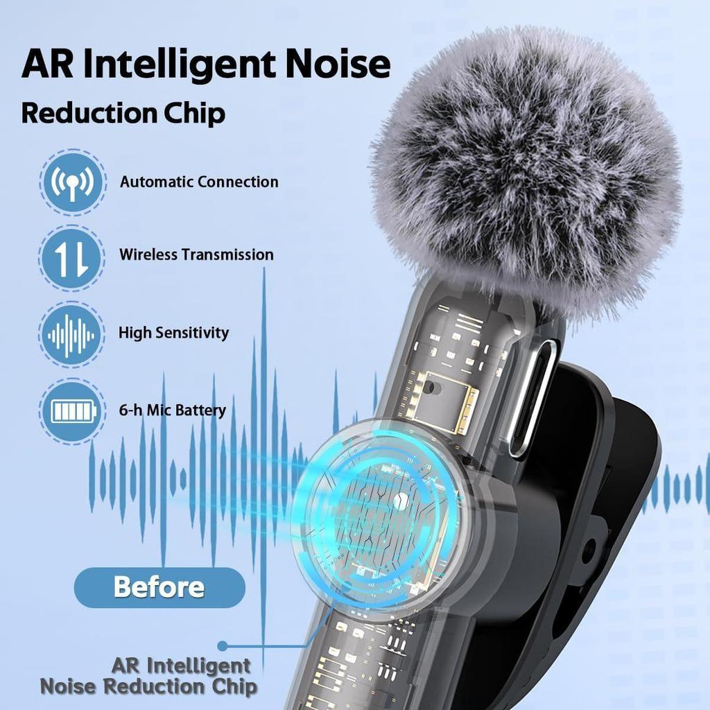Wireless Lavalier K8 Microphone: 2.4G, Live Recording, Three-Level Noise Reduction, K1 & K9 Models, Small and Versatile.