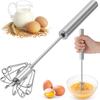 Stainless Steel Egg Whisk Upgraded Semi Automatic Whisk Durable Egg Beater  Culinary