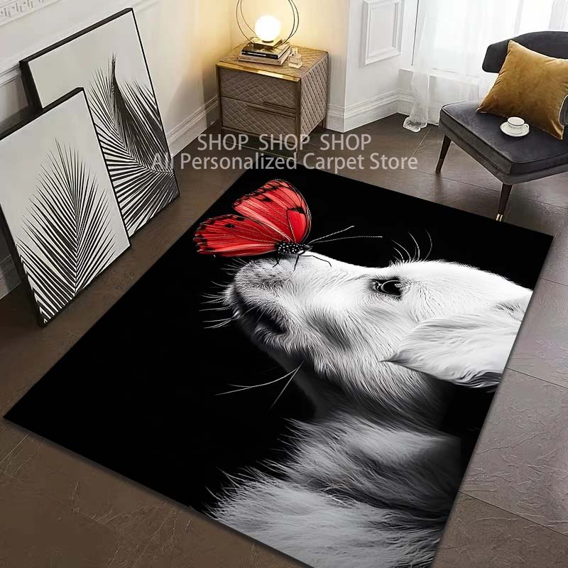 Multiple Sizes Cute Dog Avatar Pattern Carpet for Living Room Bedroom Sofa Home Decor Non slip Floor Mat Large Size Luxury Gift