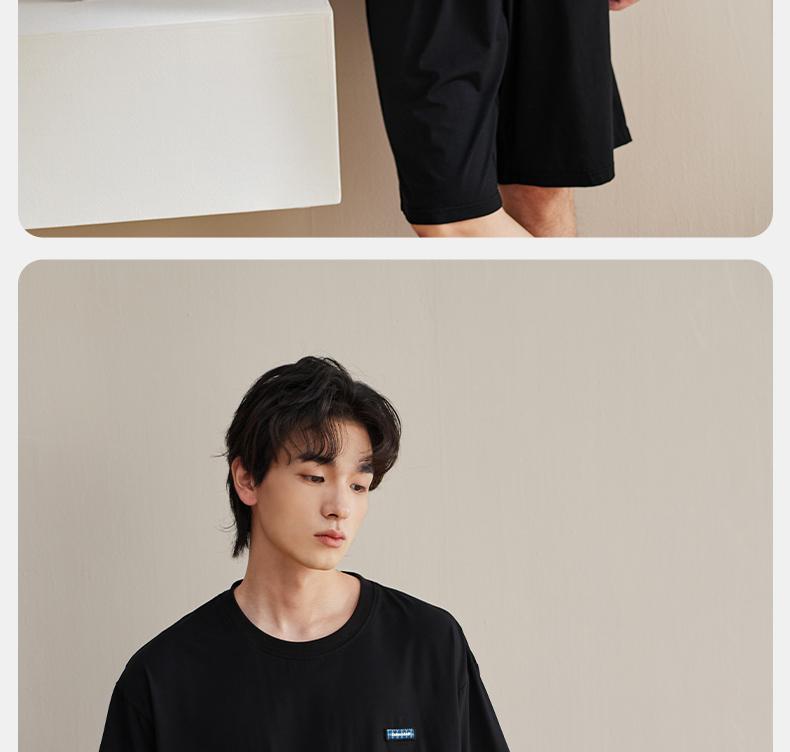 Xuanliang 2026 New Men's Summer Sleepwear Thin Modal Cotton Short Sleeved Shorts Casual Cool Home Clothing Set