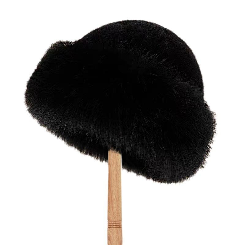 Women's Thickened Warm and Fashionable Ear Protecting Fisherman's Hat Imitation Mink Fur Windproof and Cold Proof Mongolian Basin Hat