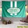 Custom Name Celtic Fc Crest Design Tapestry Room Decoration Wall Hanging for Living Room Bedroom, Dormitory, Birthday and Christmas Gifts