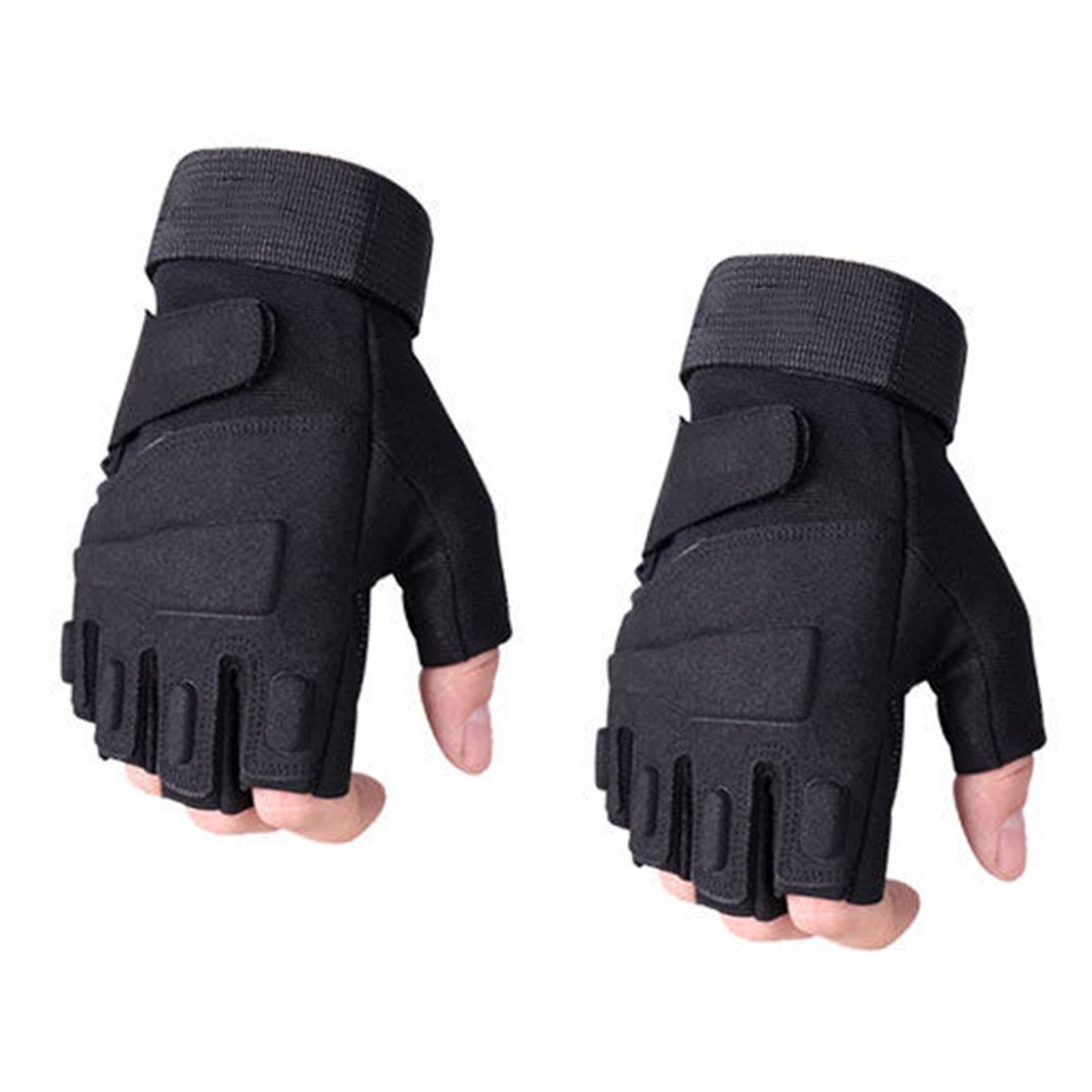 

Fingerless Tactically Glove Half Finger Outdoor Fitness Work Glove NonSlip Cycling Glove for Outdoor Sports Training M чорний