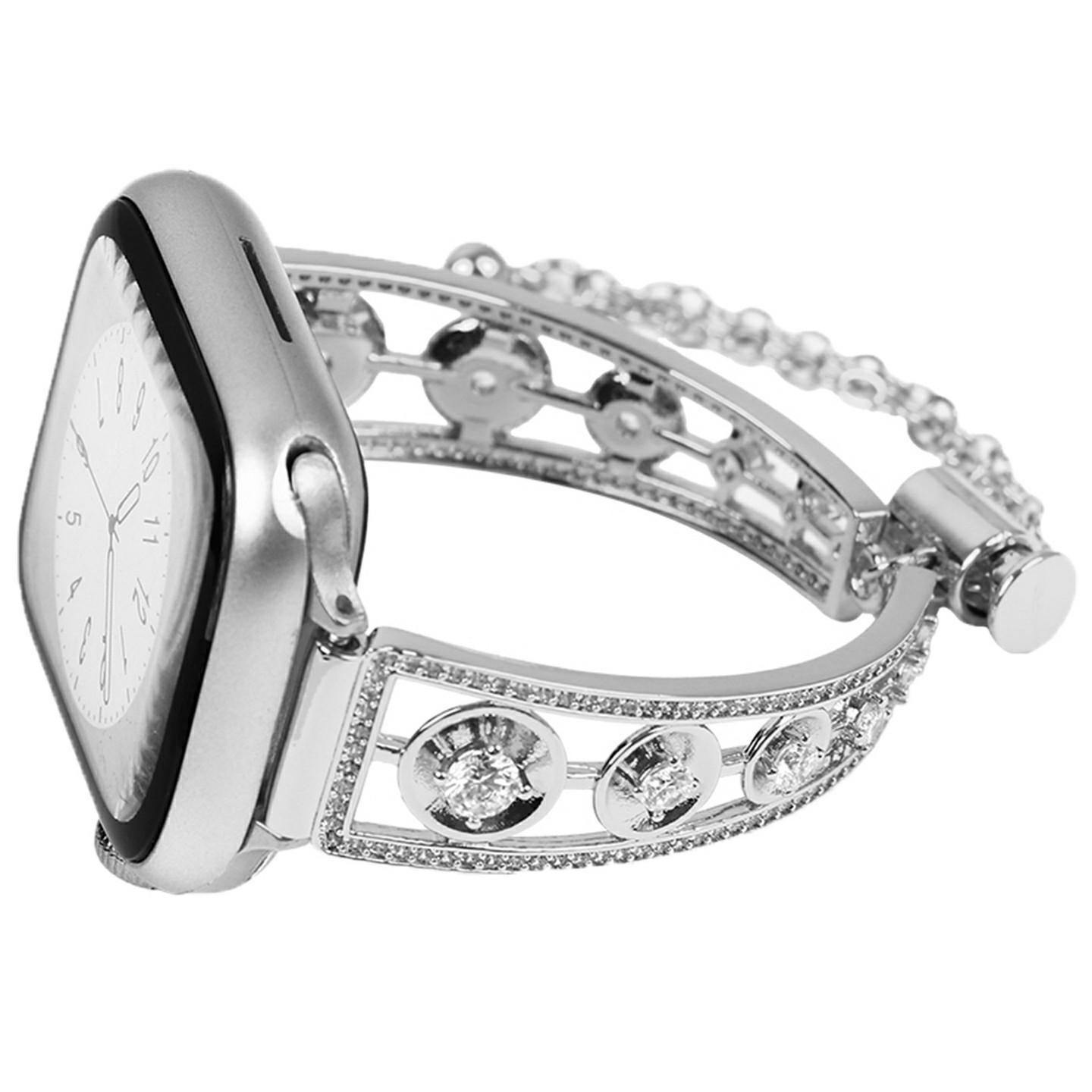 

Copper Watch Band for Apple Watch Series 11 10 42mm/9 8 7 41mm/SE3 SE2 SE 6 5 4 40mm/3 2 1 38mm Zircon Decor Wrist Strap C