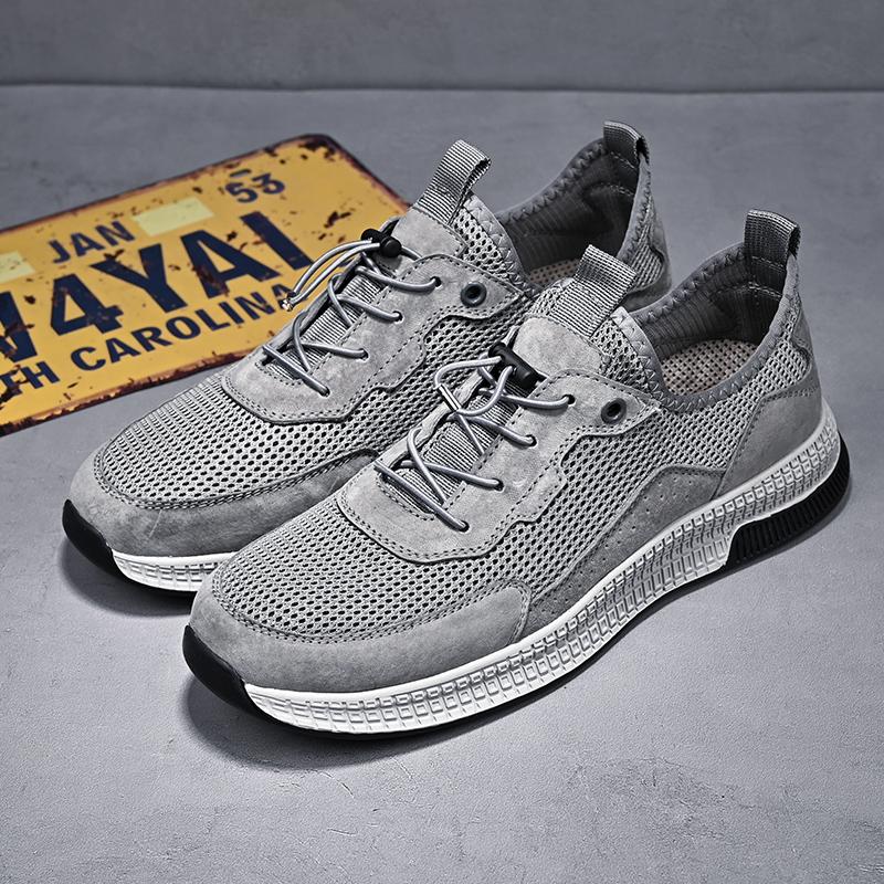 Mode Sommer Herren Lässig Leder Slipper Sneakers Mode Leicht Atmungsaktiv Dicke Sohle Walking Schuhe für Reise Outdoor Schuhe