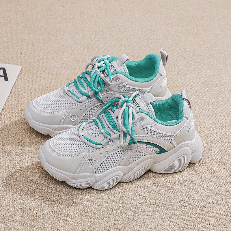 [Customized] Spring and Autumn Sports Versatile Casual Shoes Mesh Platform Daddy Shoes Women's Fashion Running Sneakers