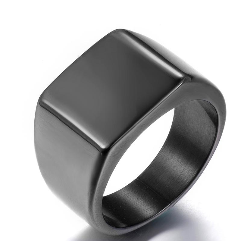 Cuervo, Anillo de Acero de Titanio, Anillo Dominante para Hombre de Negocios, Anillo Geométrico Sólido Simple