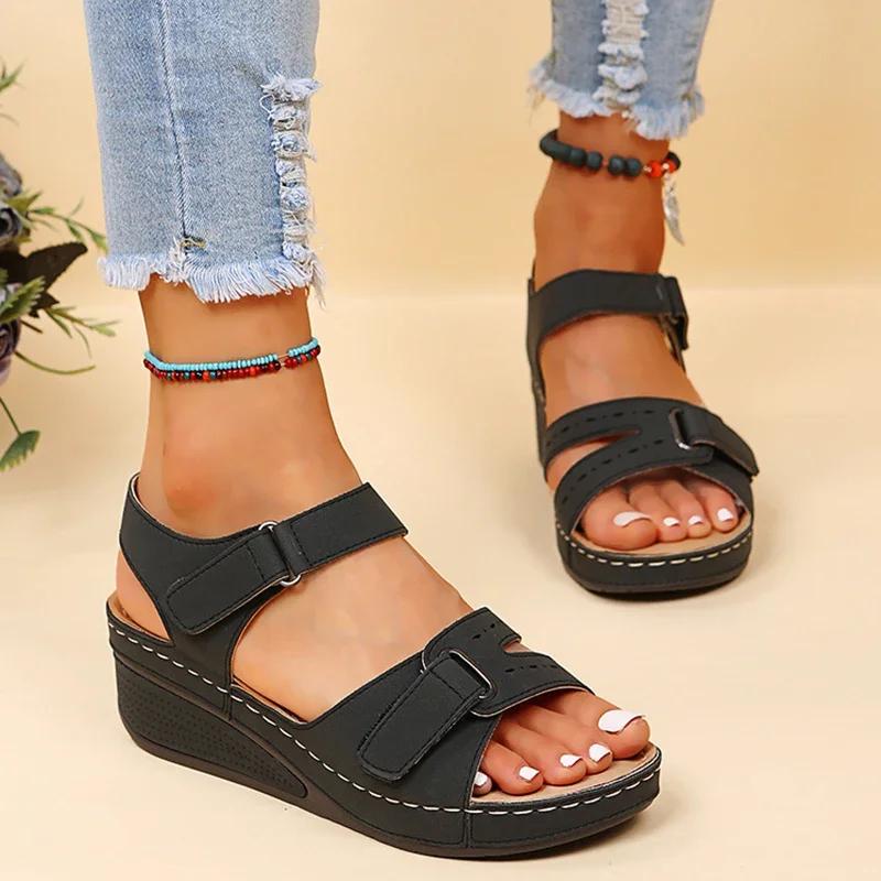 Summer Wedge Sandals for Women 2025 New Fashion Non Slip Beach Shoes Woman Lightweight Casual Platform Sandalias Mujer Plus Size