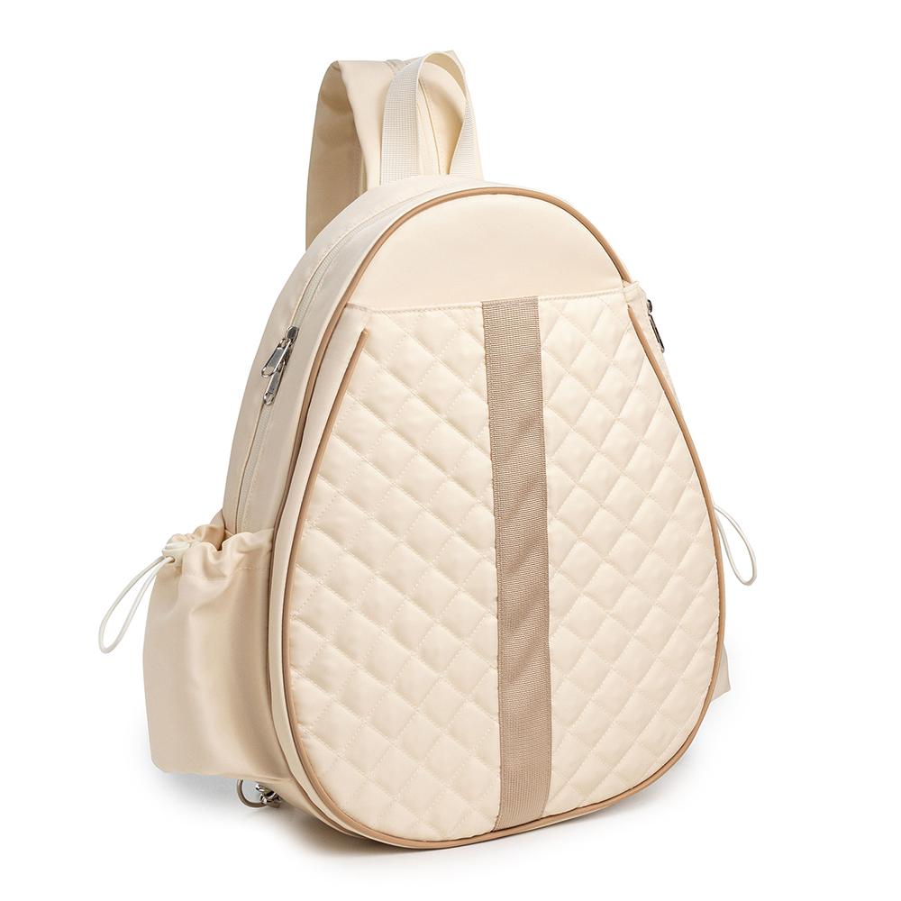 

Tennis Bag Quilted Tennis Sling Crossbody Backpack Water Resistant Tennis Racket Bags for Pickleball,Tennis & Badminton (Unisex) бежевый